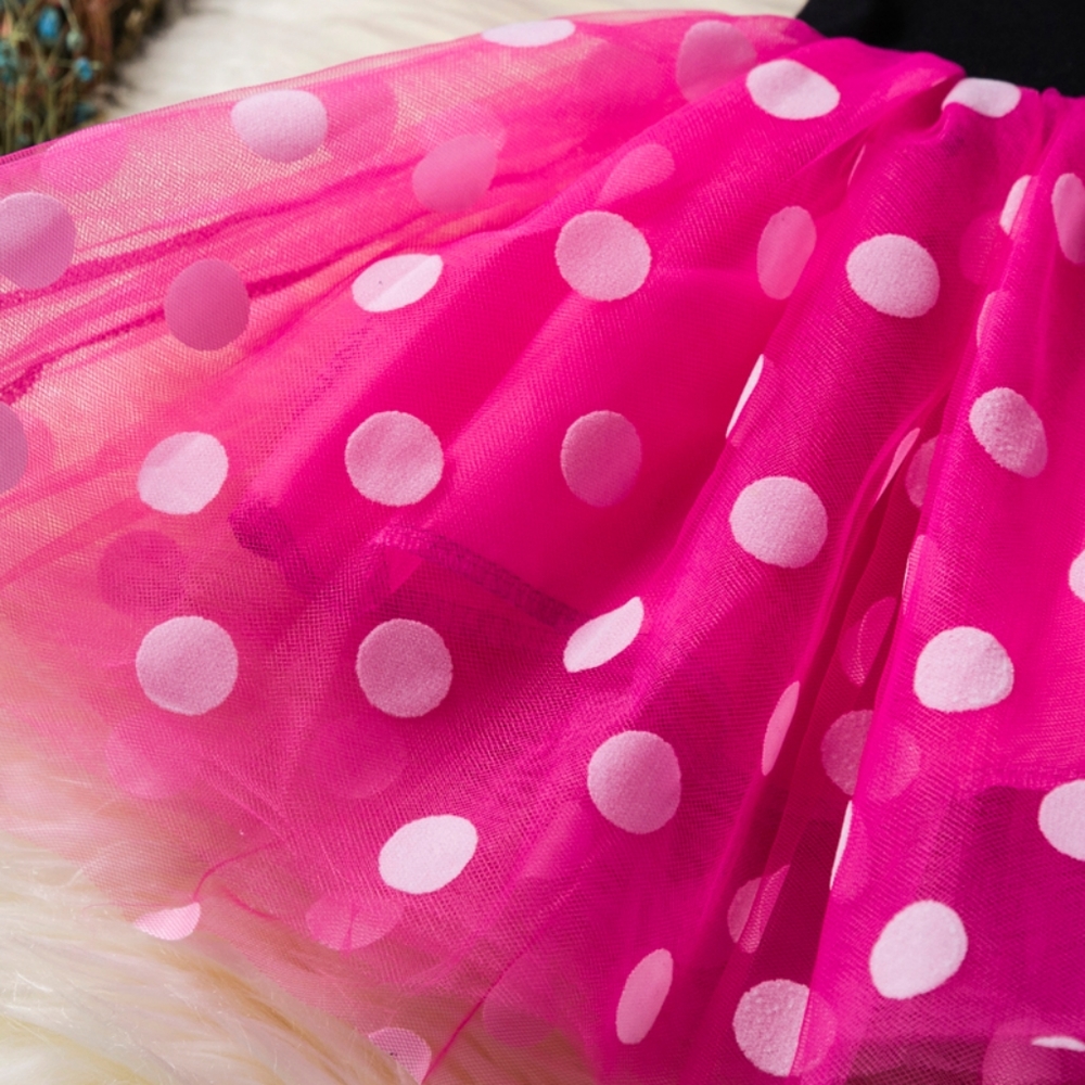 Girls 5T Minnie Mouse Pink & White Polka Dot Birthday Baby Dress w/ Mouse Ears - Picture 4 of 10